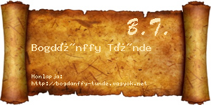 Bogdánffy Tünde névjegykártya