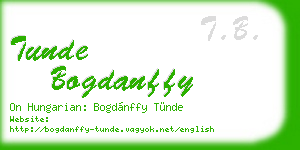 tunde bogdanffy business card
