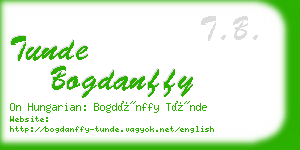 tunde bogdanffy business card